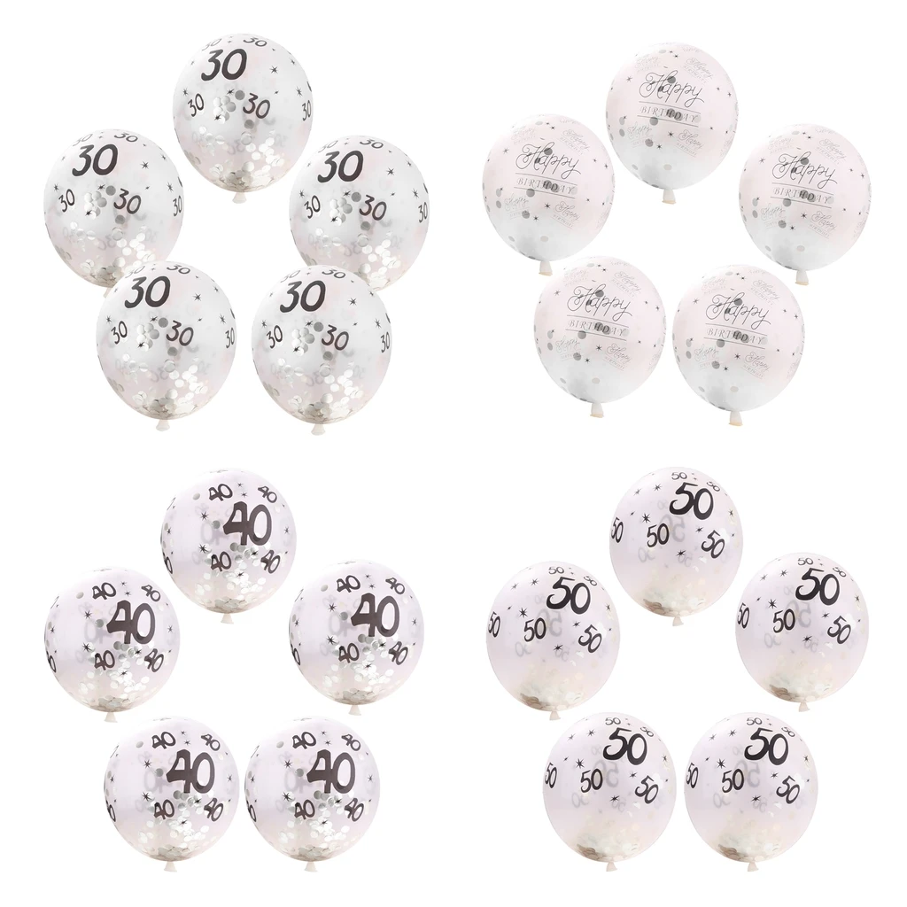 5 шт. латексных воздушных шаров с Бумага Конфетти Свадебные Юбилей День рождения