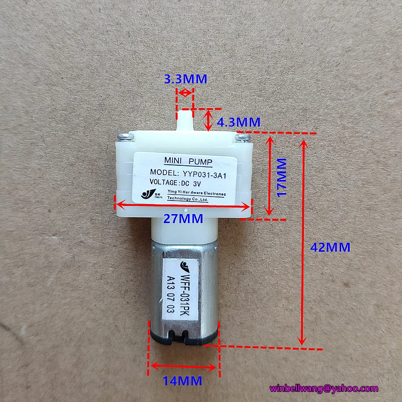 Абсолютно DC1.5V~ 3V мини воздушный насос микро давление насос 30 кПа увеличение содержания кислорода насос