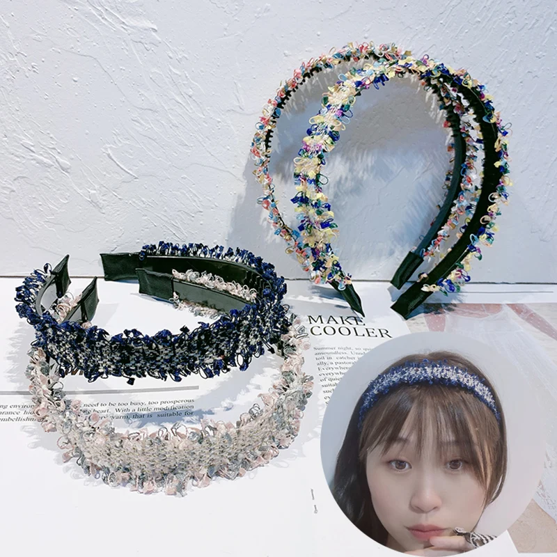 Женская трикотажная повязка на голову с зубчатой головкой обруч карамельного