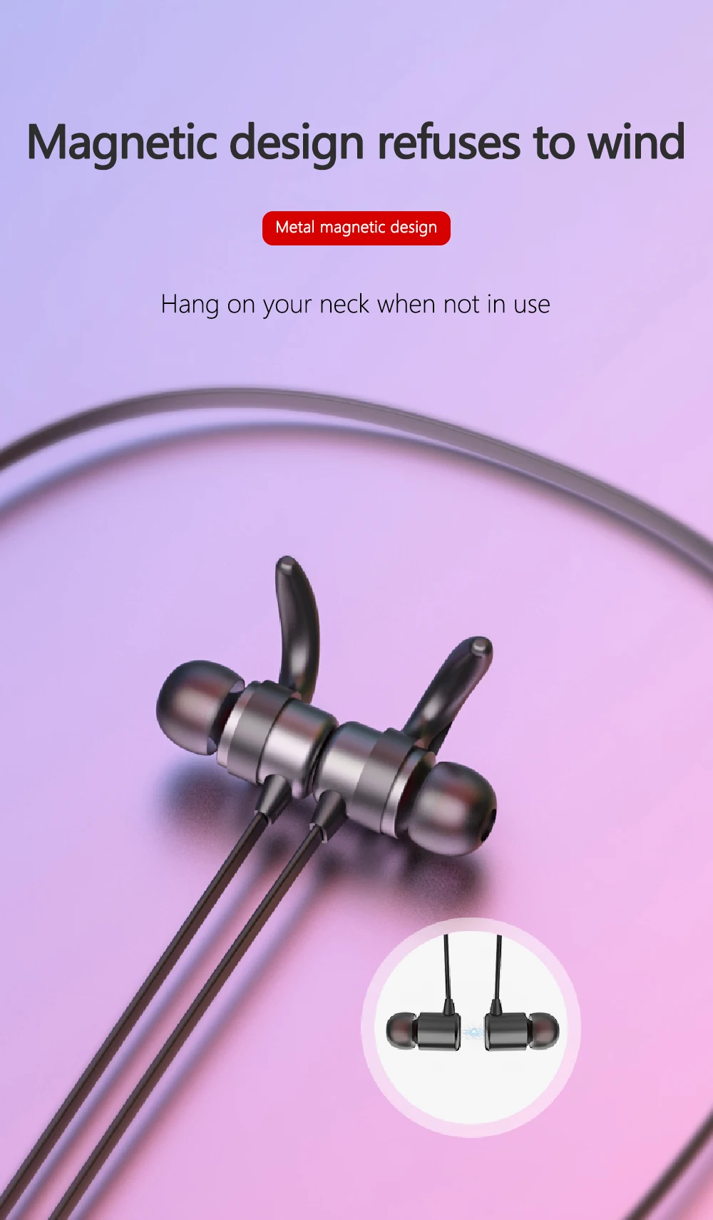 Bluetooth наушники с магнитной застежкой и микрофоном|Наушники гарнитуры| |