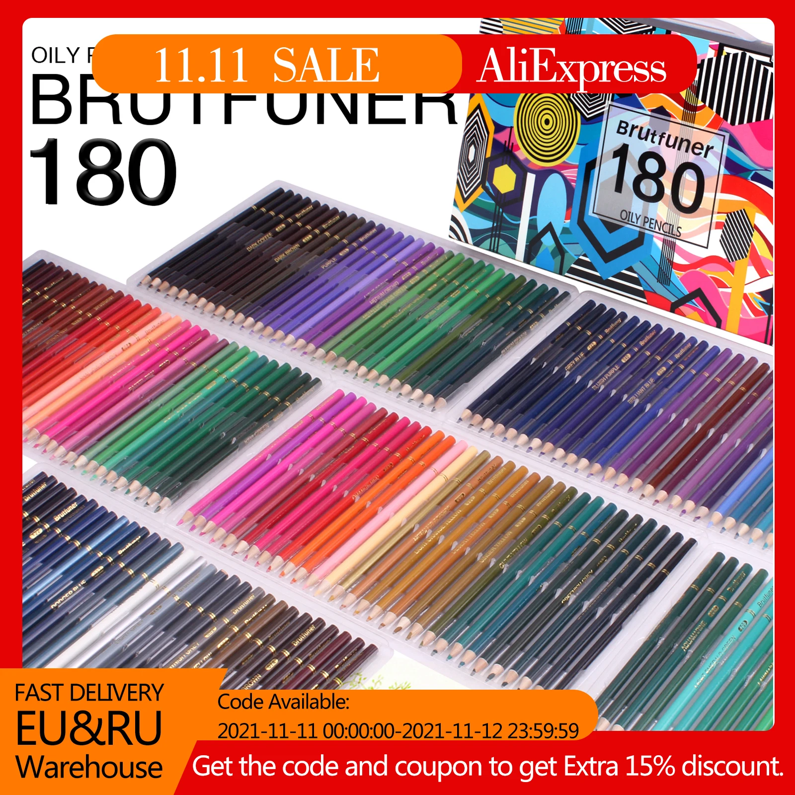 

Brutfuner 48/72/120/160/180 Colors Professional Oil Color Pencils Set for School Draw Sketch Art Supplies