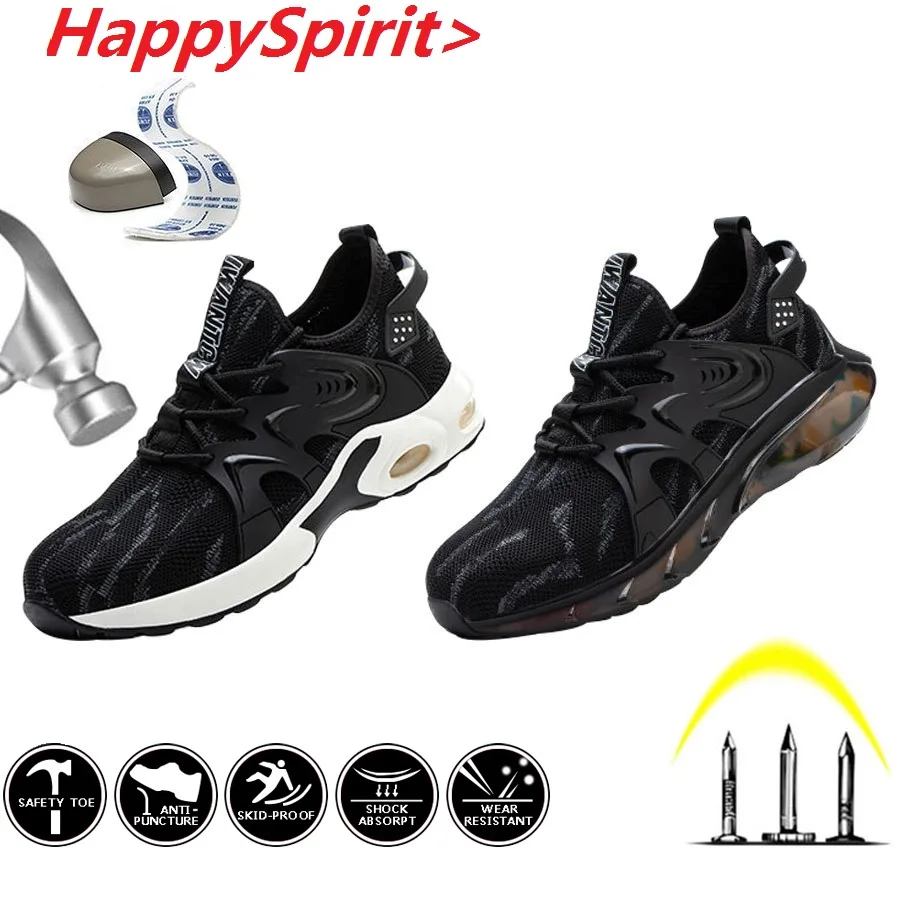 

Lightweight Breathable Men Safety Shoes Steel Toe Work Shoes For Men Anti-smashing Construction Sneaker With Reflective