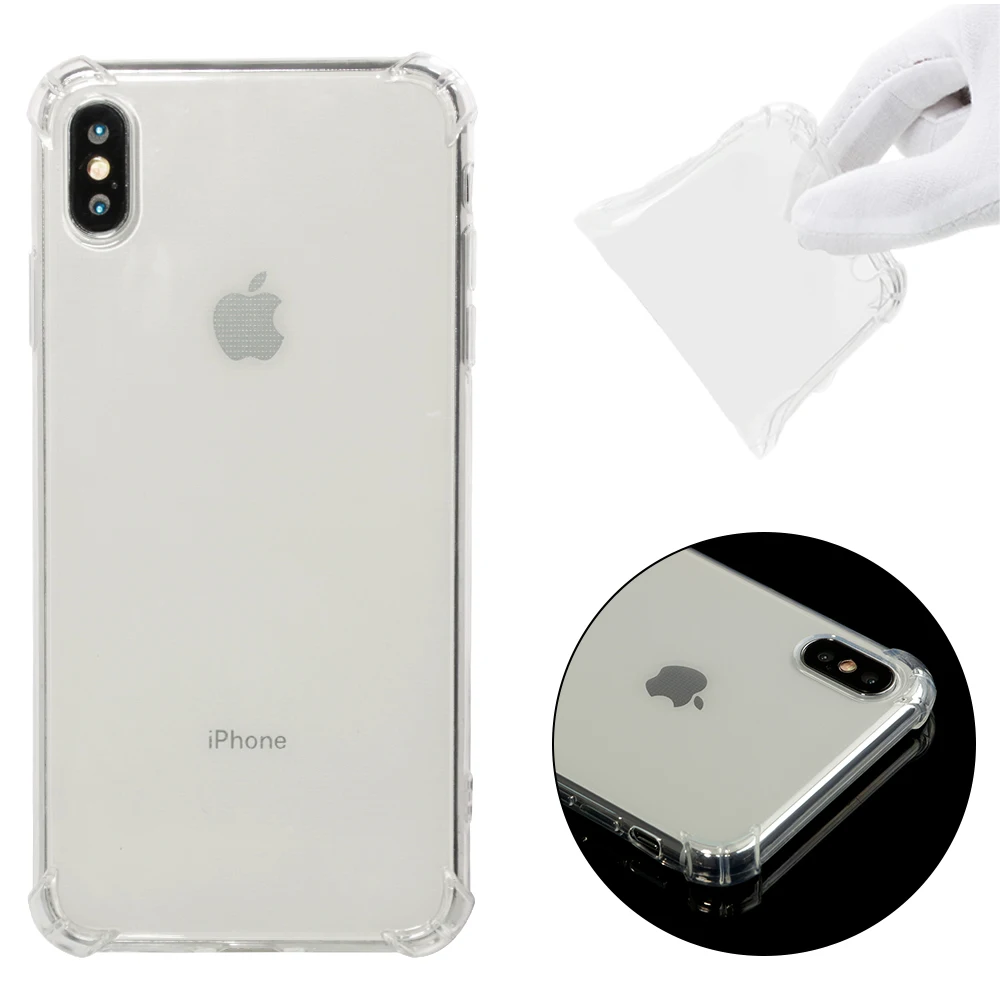 Противоударный мягкий прозрачный чехол из ТПУ с четырьмя углами для iphone 11 11promax X Xs