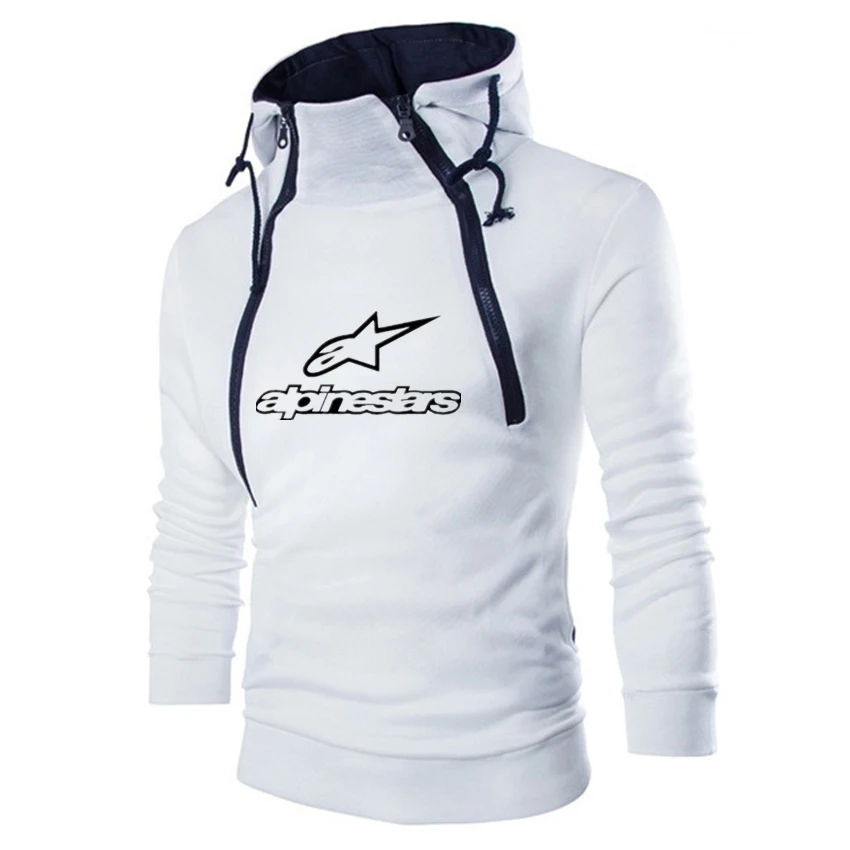 

StitchingLetterPrint Jacket Hooded Sweatshirt Men's Casual Fashion Double Zipper Men's Sports Jacket Spring and Autumn