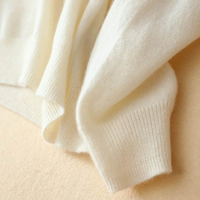 Shuchan Women's Cashmere Sweater V-Neck Solid Computer Knitted Pullovers Office Lady High Quality Korean Top 2019 New Winter | Женская