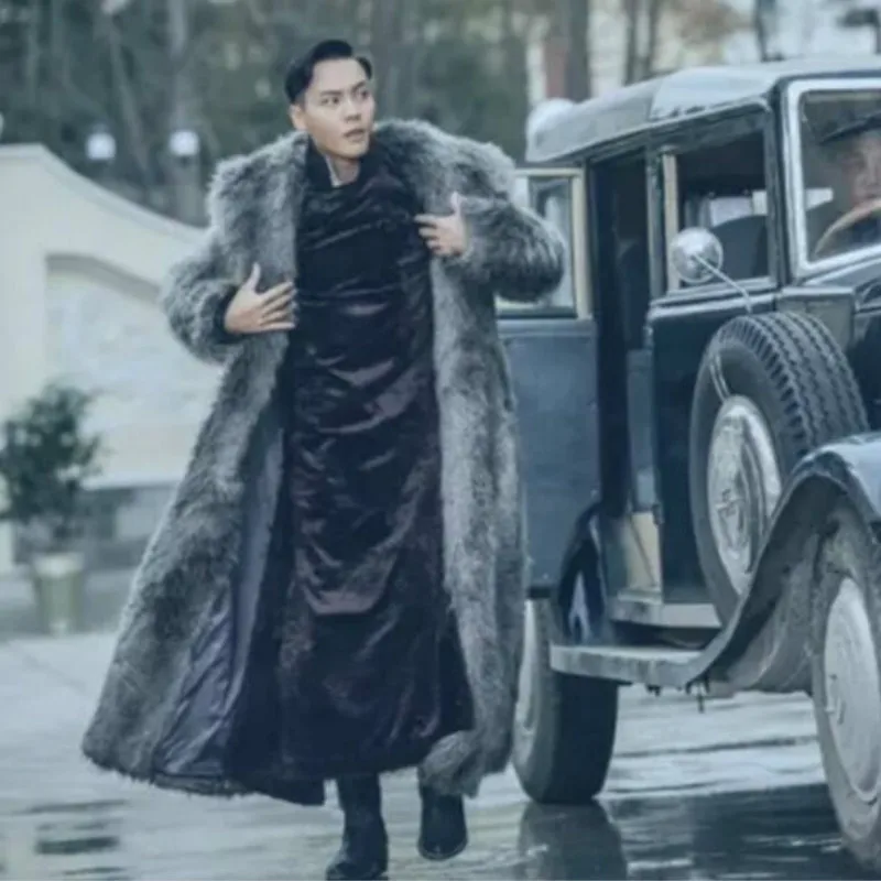 Лидер продаж зимняя модная шуба мужская кожаная куртка Мужская верхняя одежда