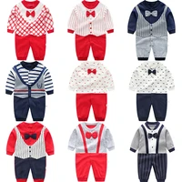 newborn baby boy girls clothes tie gentleman long sleeves rompers cotton baby jumpsuits for boys girls outfits infantil costume