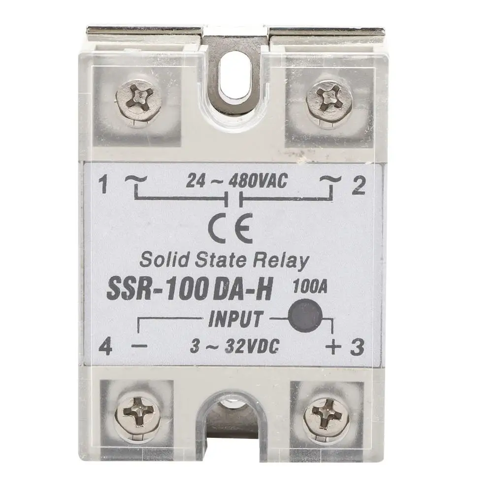 Solid State Relay DC-AC SSR with Non-Contact Switch High Quality 100A DA-H Heat Sink Base Plate Bolted Input 3-32V Thyristor |