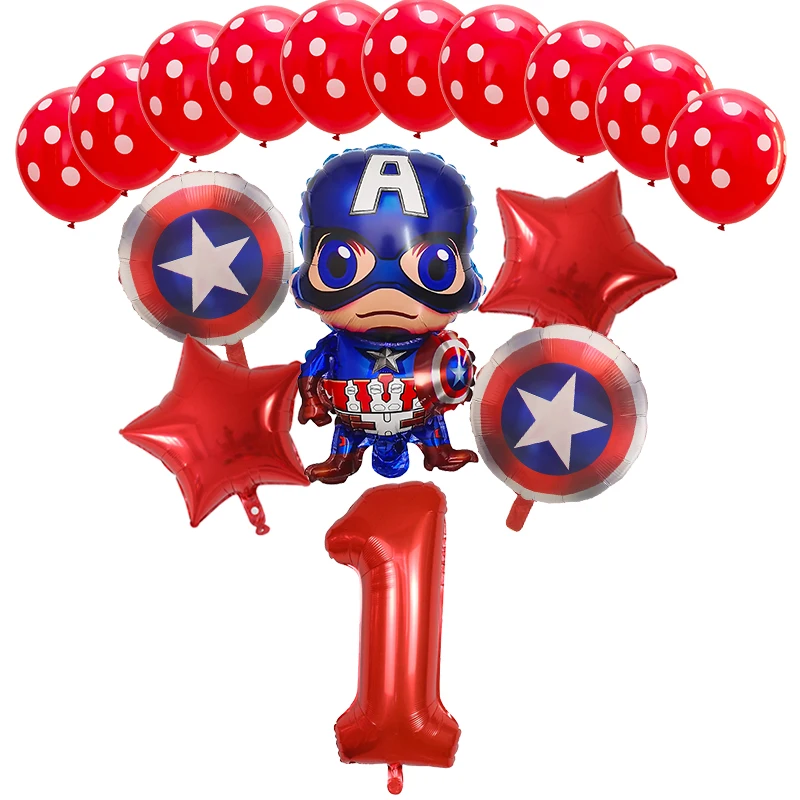1 Набор из мультфильма «мстители» Super hero Фольга воздушные шары 3" номер Капитан Америка шар для дня рождения для маленьких мальчиков, свадебные hero тема вечерние Декор