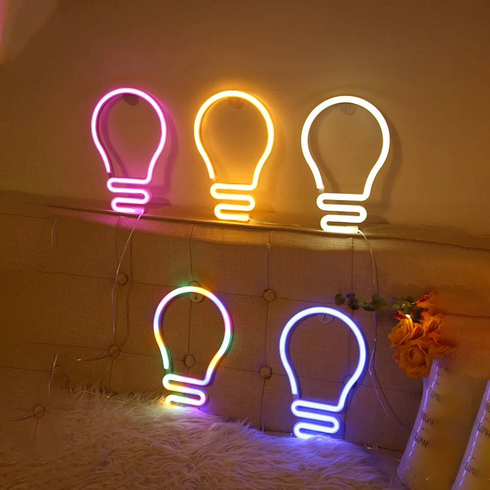 

LED Neon Light Sign USB Charging/Battery Operated Neon Wall Lights Table Decoration LED Night Light for Bedroom Kids Room Bar