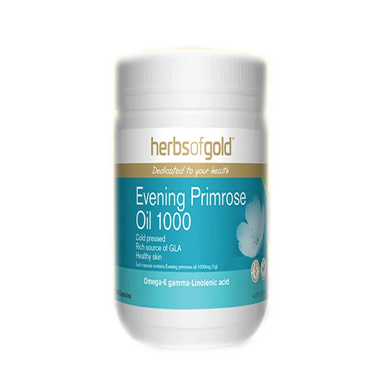 HerbsofGold Evening Primrose Oil Soft Capsules 200 Capsules/Bottle Free Shipping