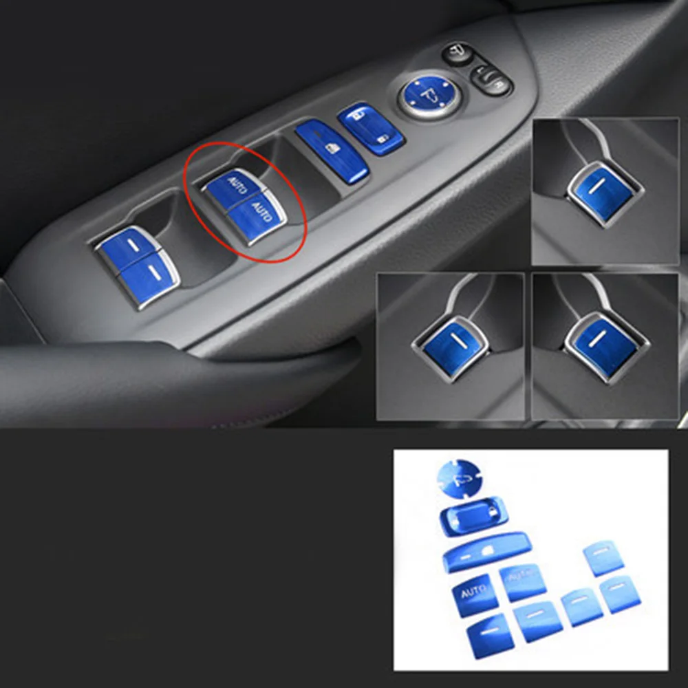 

Aluminum Button Cover Car Switch Stickers For Honda Accord 2018-2020 10x
