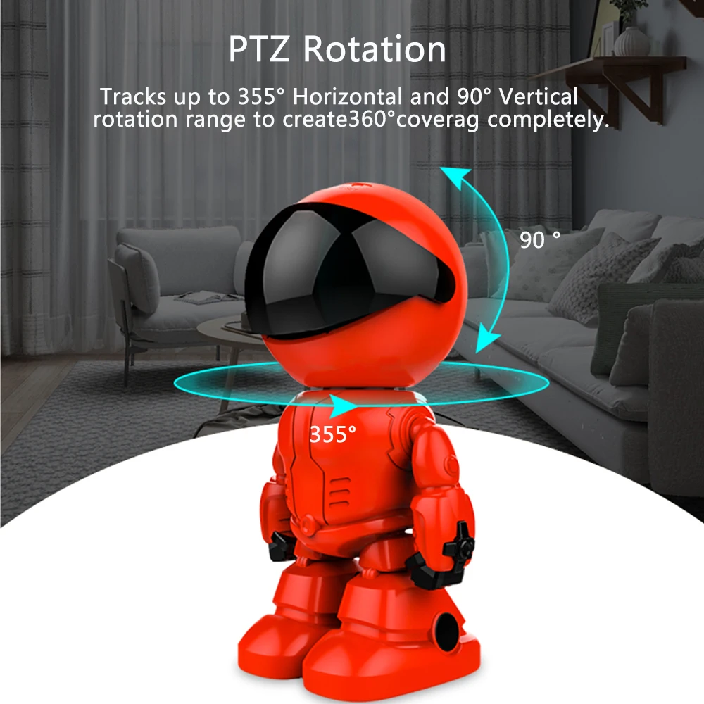

1080P Smart Robot WIFI Camera 2MP Mini Concealed Home Ip Cam Alarm Baby Monitor Video Intercom Auto Track Security Protection
