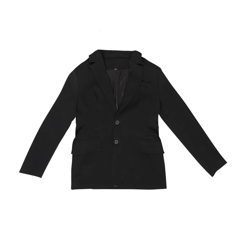 TWOTWINSTYLE однотонный блейзер для женщин с зубчатым воротником и длинным рукавом однобортное тонкое пальто Женская мода элегантное Лето