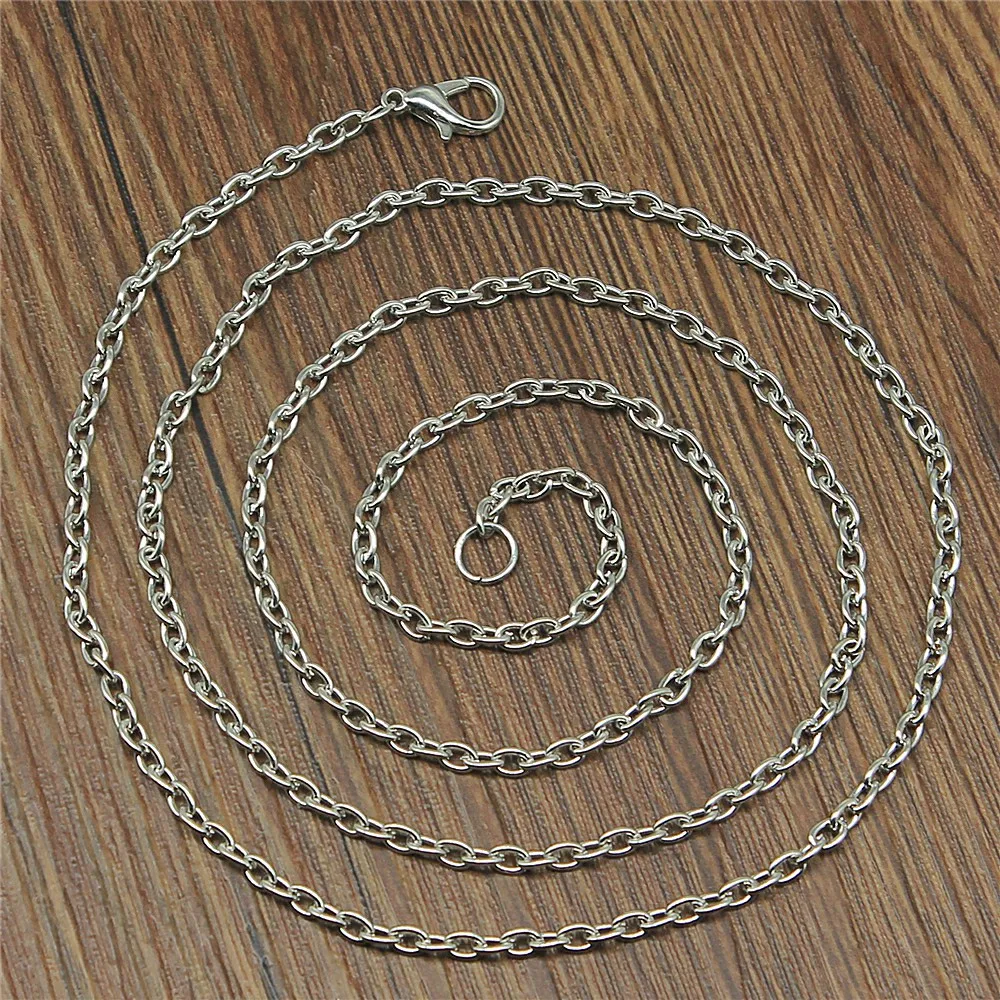 

WYSIWYG 5pcs 70cm Metal Chain With Lobster Clasp Necklace Chain Jewelry Findings Necklace Making 3 Colors