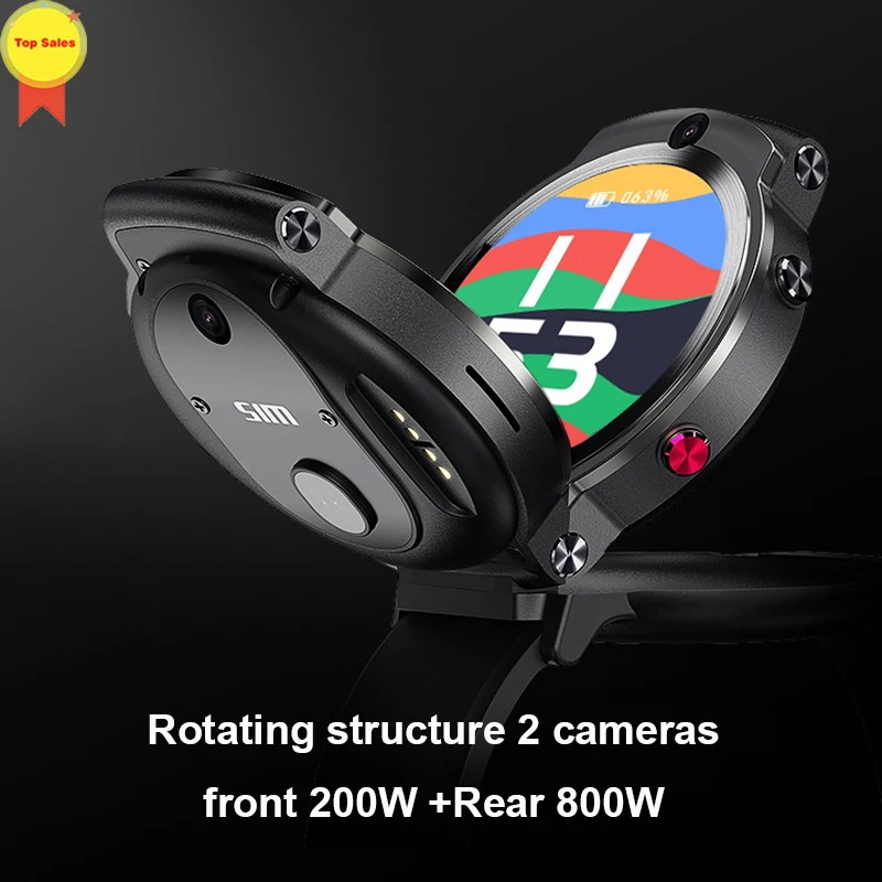 

New Android 7.1 Smart Watch 2.0MP+8.0MP Double Cameras 4G Smartwatch Face ID 3GB 32GB MTK6739 Quad Core 1280mAh Phone Watch Men