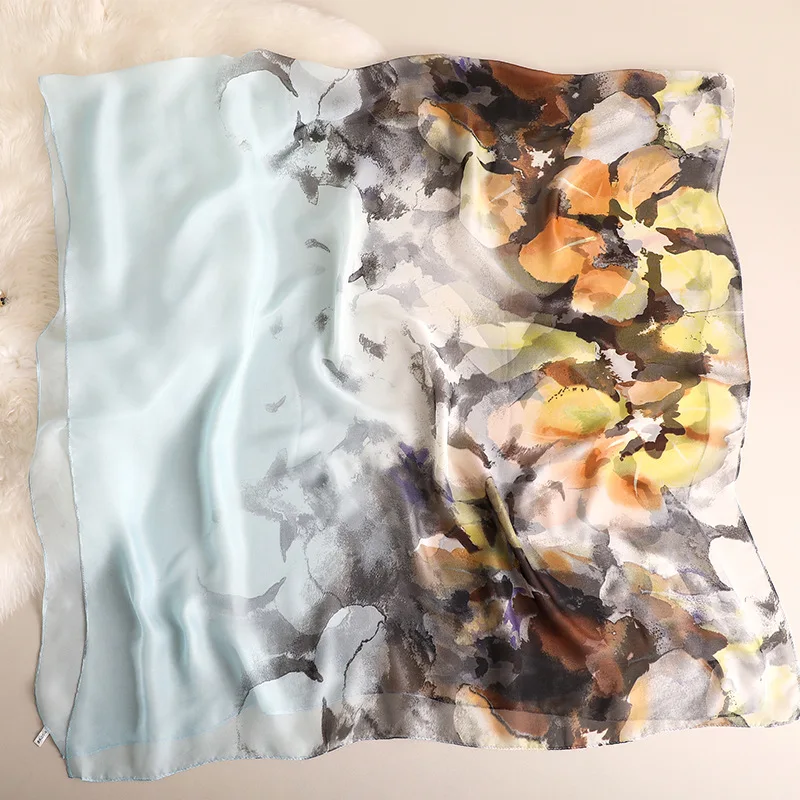 

Spring and summer silk scarf women's vacation fashion thin sunscreen silk scarf luxury ladies sunscreen 100*180cm beach shawl