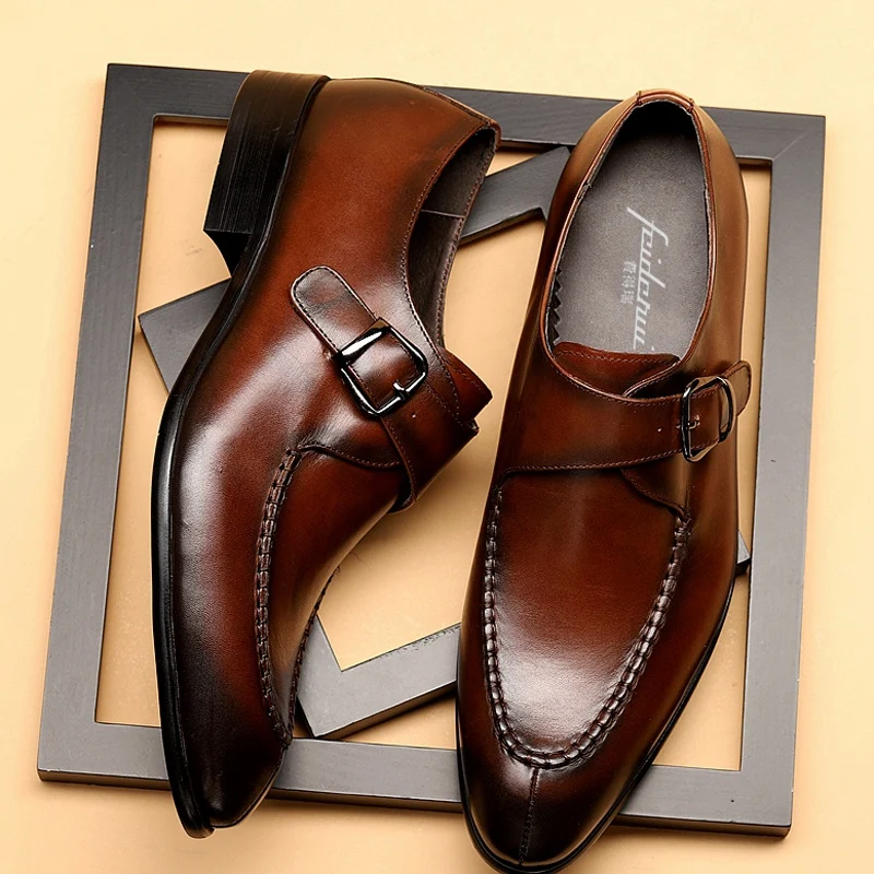 Мужские туфли-оксфорды из натуральной кожи с острым носком | Обувь