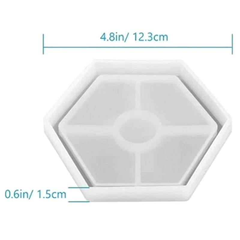 

5Pcs Diy Coaster Silicone Mold Included Square Hexagon Circle Octagon Mold for Resin, Concrete Jewelry Making Mould