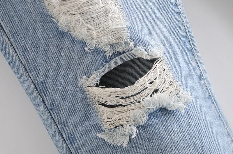 

Women's New High-waisted Irregular Buckle Holes and Wide Legs Jeans