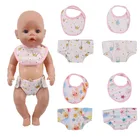Кукла милые юбки-пачки со звездочками, 2 шт = рот Полотенца + трусики с рисунком, хлопковый наряд 18 дюймов с капюшонами в американском и 43 см для ухода за ребенком для мам для новорожденных, поколение, для девочек на день рождения игрушка в подарок