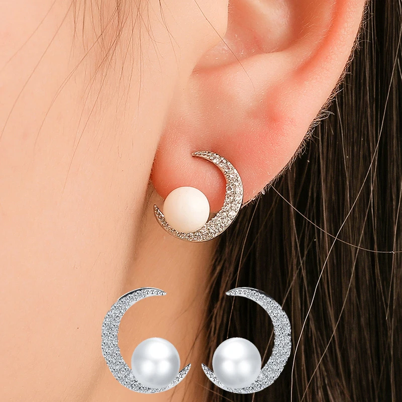 Женские Модные Топ серьги Натуральный Полудрагоценный Камень Луна солнце звезда