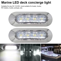 2pcs led marine boat courtesy light 12 30v 6led waterproof boat interior stern transom light side marker white light