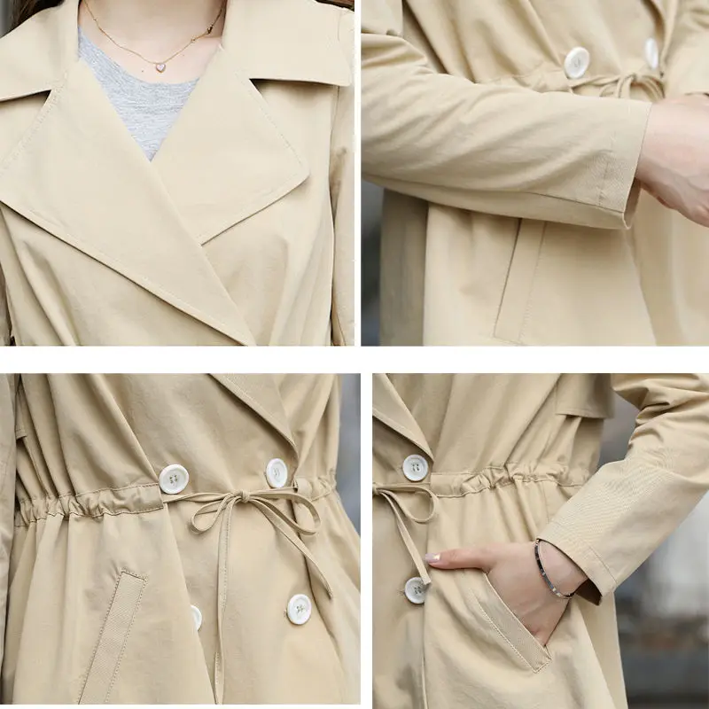 

Spring and Autumn Short Coats Joker Large Size Trench Female Temperament Slim Leisure Korean New Small Medium Long