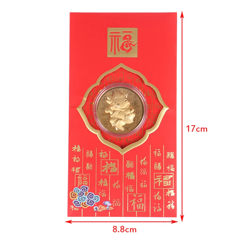 

1pcs Lucky 2021 New Year Gold Coin Zodiac Ox Commemorative Coins Collection Gift Souvenir Lucky New Year Gifts