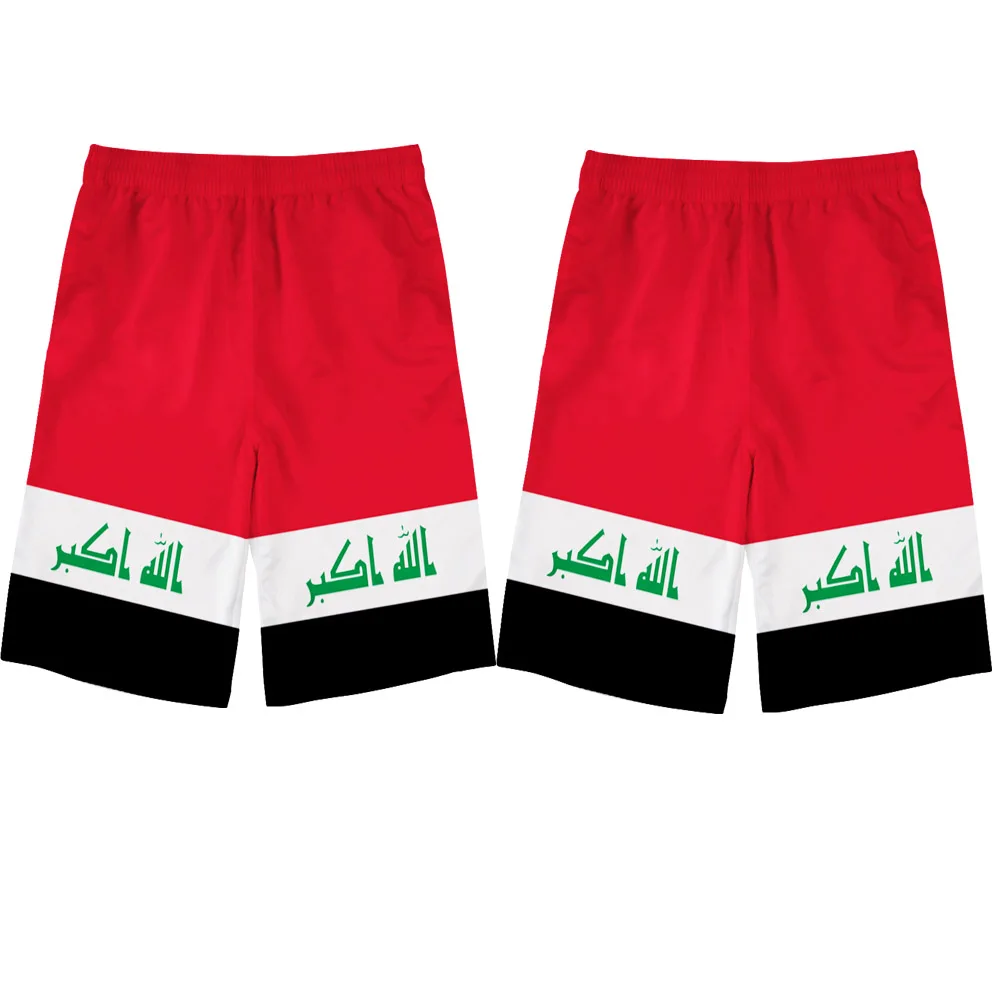 

Ираковые Молодежные самодельные пляжные шорты с индивидуальным номером имени irq, государственный флаг, iq страна, ислам, фотографические пов...