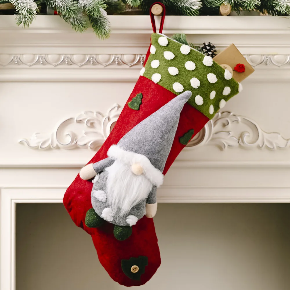 Рождественское украшение лес старый человек овечья шерсть рождественские чулки