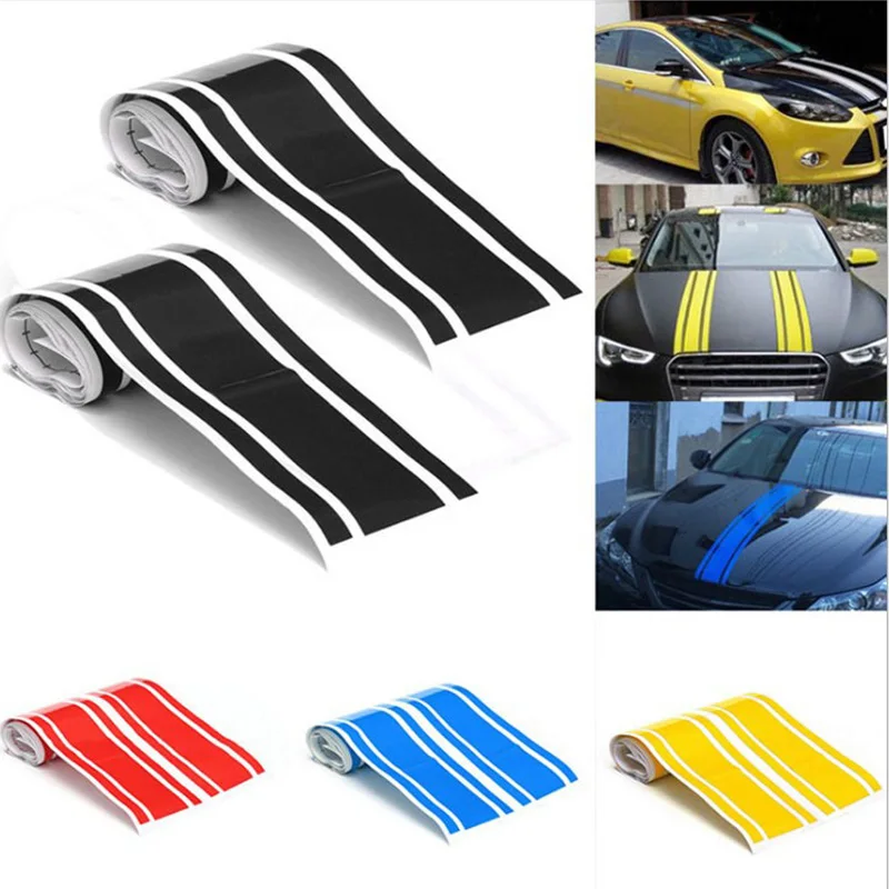 

Автомобильный боковой кузов автомобиля дверь гонки полоса виниловый капот Наклейки на крышу украшение