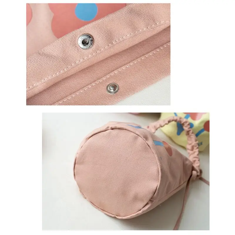 

Reliable pet supplies Home New Canvas Handbag Bucket Package INS Cute Lunch Bag Handbag Storage Bag Shopping Bag
