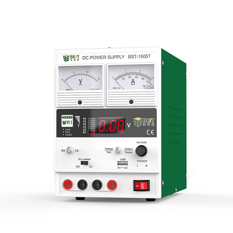 

BST-1505T LED Display Adjustable Switching 15V 5A AC To DC Power Supply For Mobile Phone Maintenance Pointer Meter Signal Test