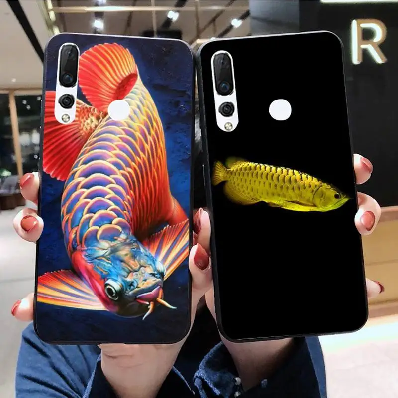 

Colorful Arowana Newly Arrived Black Cell Phone Case for Huawei Honor 30 20 10 9 8 8x 8c v30 Lite view pro