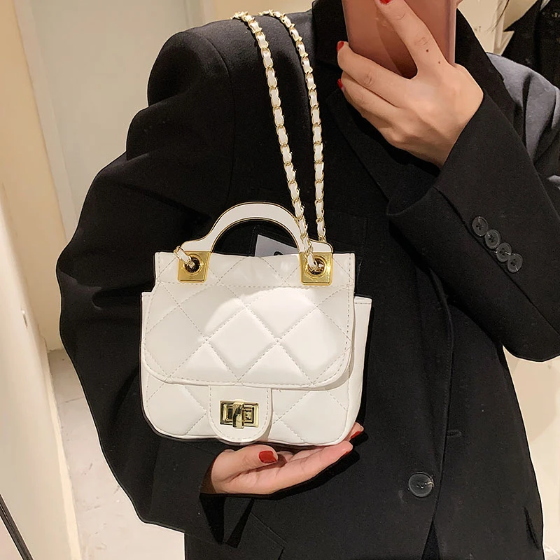 

Дизайнерские маленькие сумки через плечо Lingge из искусственной кожи для женщин, осень 2021, женские трендовые брендовые сумки на плечо с цепоч...