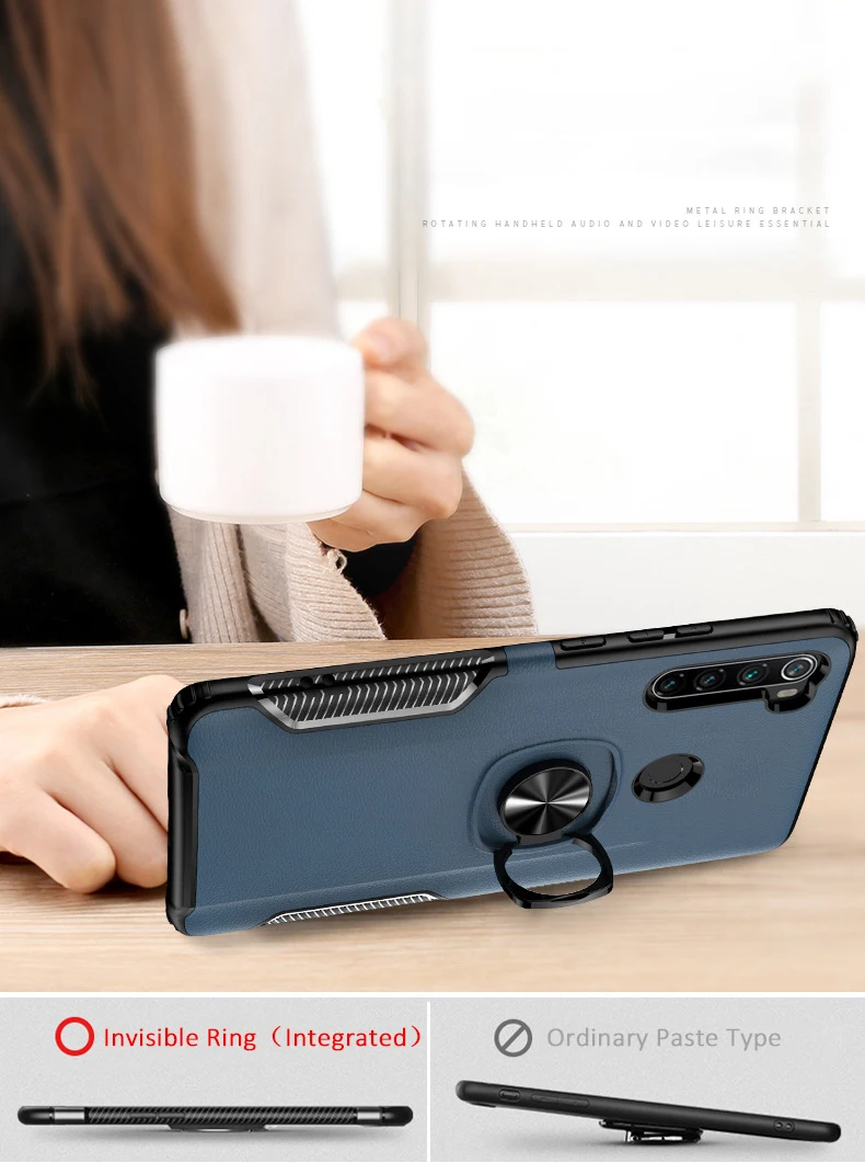 Ikrsses для Xiaomi Redmi Note 8 Pro Чехол автомобильный держатель Магнитный кронштейн Стенд чехол с кольцом для пальца для Redmi Note 7 анти-осенний чехол
