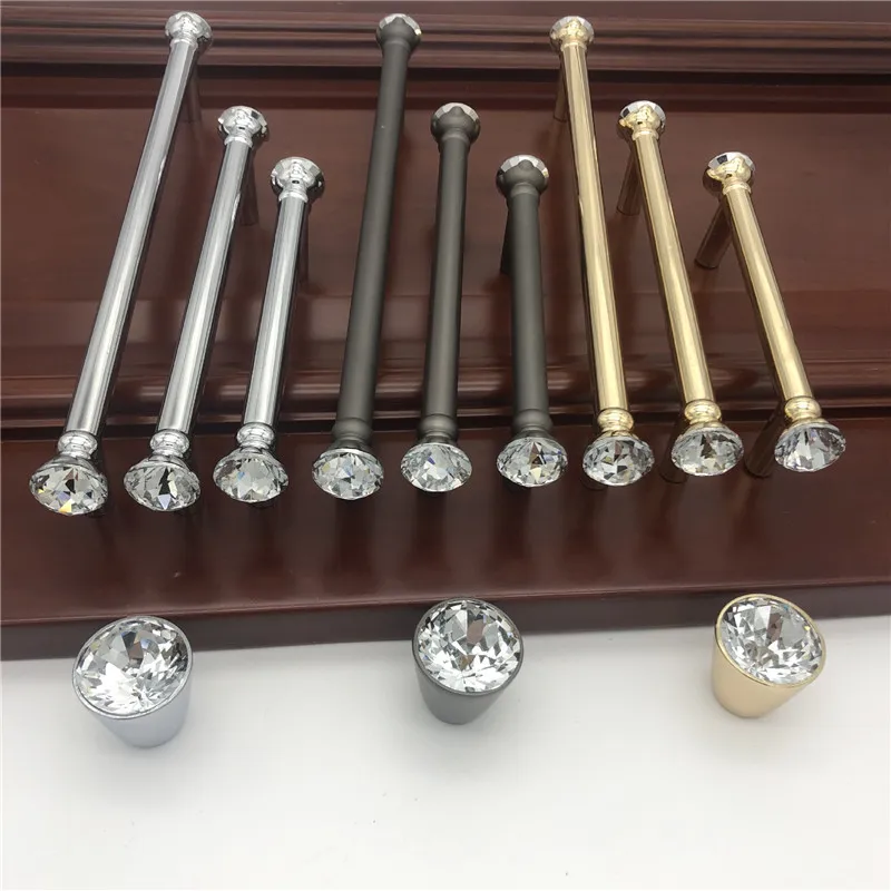 KK & FING Роскошные Алмазные Хрустальные Ручки яркие золотые цинковые сплав