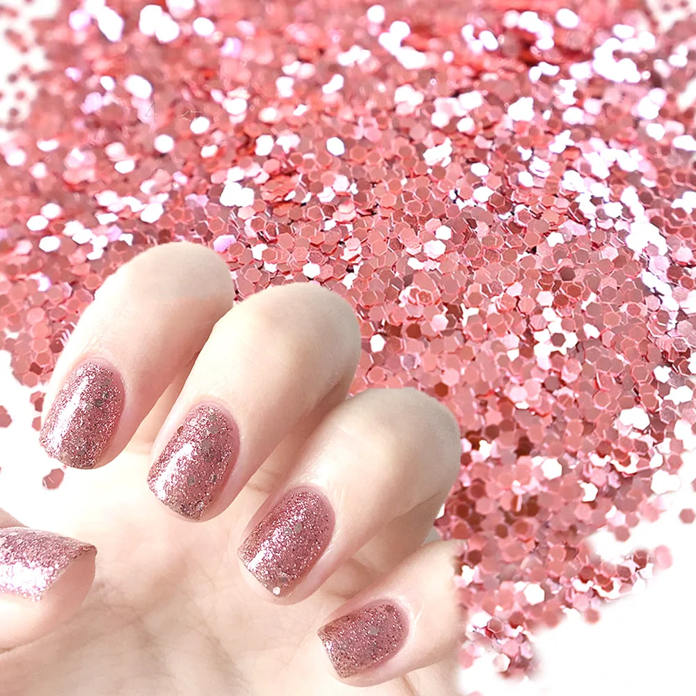 6 пакетов Розовый Фиолетовый Блестящий Порошок для ногтей блестящие хлопья
