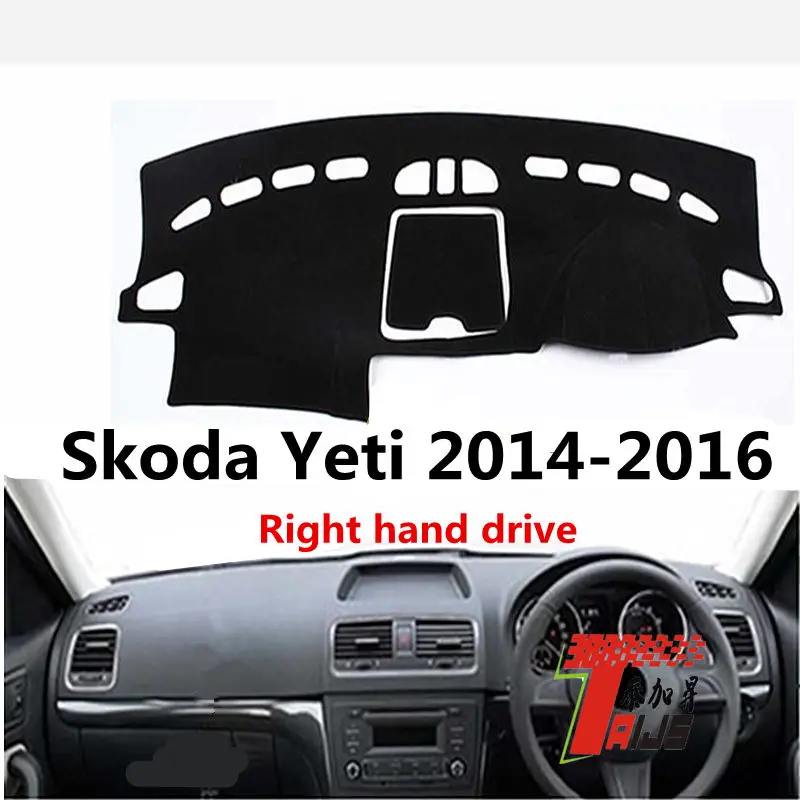 

Taijs RHD High Synthetic Fiber Car Dashboard Cover Dash for Skoda Yeti 2014 2015 2016 Avoid Cracking Dashboard Protector