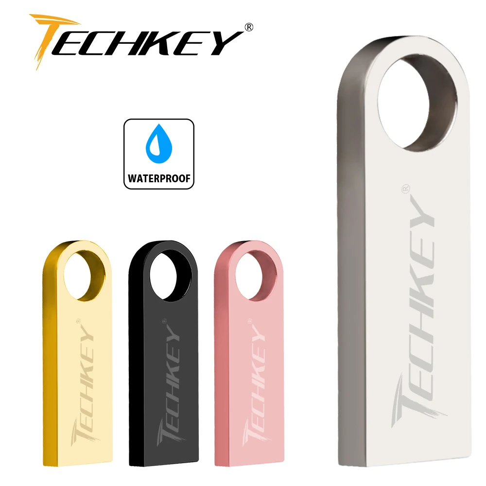 Usb флеш накопитель Techkey Pendrive 4 ГБ 8 16 32 металлический прямоугольник новейший модный