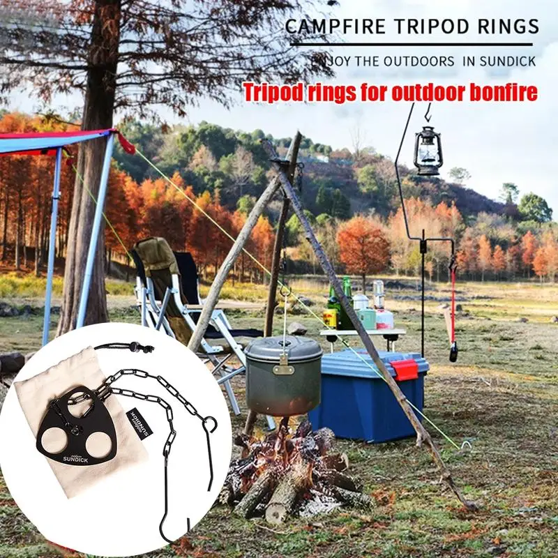 

Outdoor Barbecue Tripod Hanging Rack Adjustable Camping Grill Hanging Pot Set Camping Tent Travel Equipment Barbecue Grill