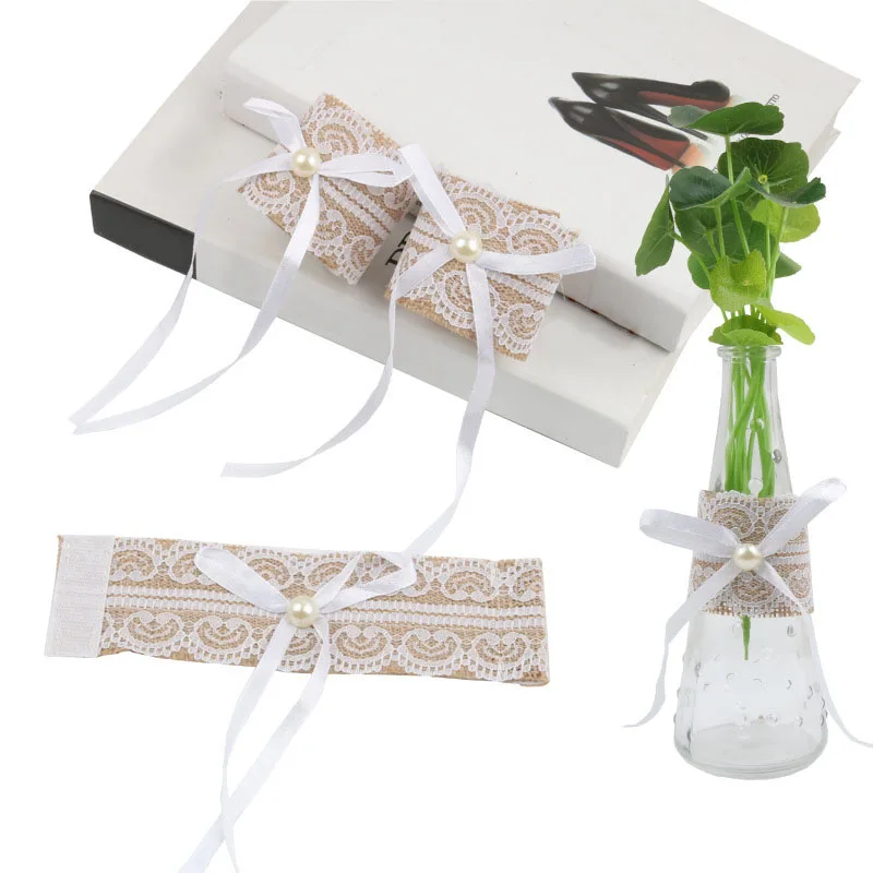 

1/5pcs Lace Napkin Ring Jute Napkin Buckle Natural Table Chair Burlap Wedding Banquet Party Home Decoration Supplies