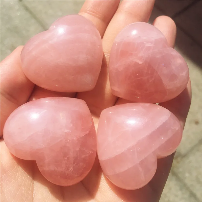 Натуральный розовый кварцевый порошок хрустальное сердце для украшения дома