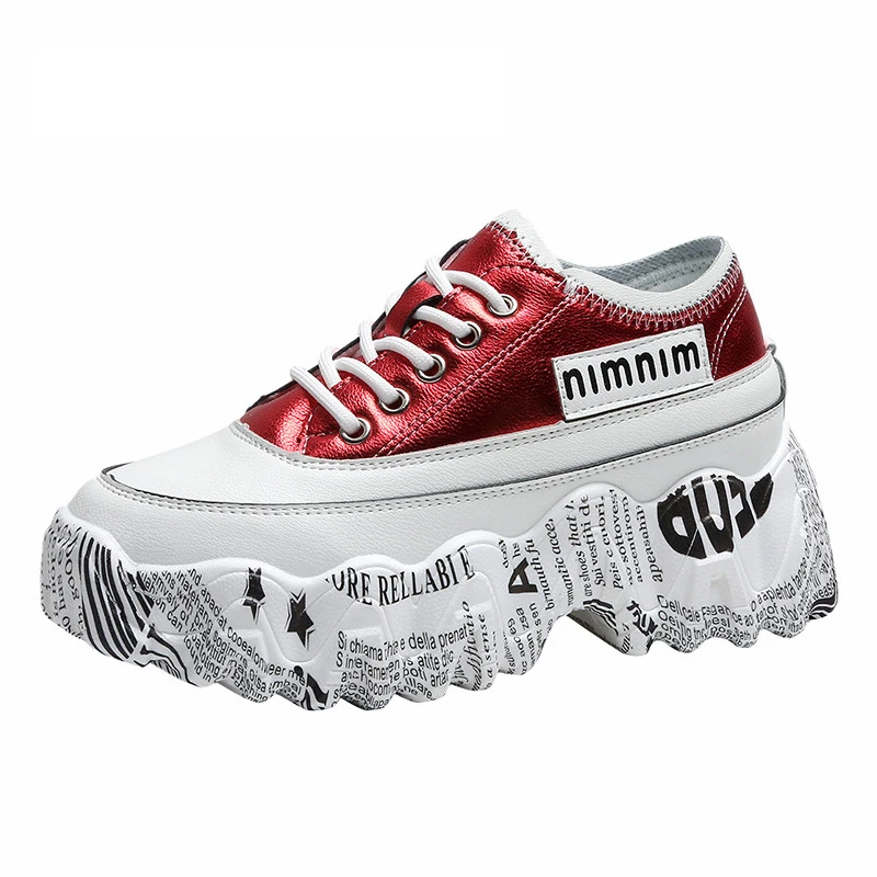 

2020 New Sneakers Women 35-40 Platform White Sneakers Female Shoes Casual Breathable Soft Woman Chunky Shoes Plus Size