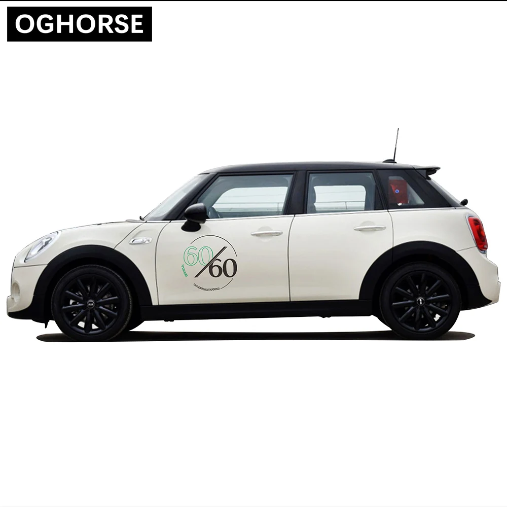 2 шт. 60-летняя Графика Наклейка на дверь боковая наклейка для MINI Cooper R50 R52 R53 R55 R56 R57
