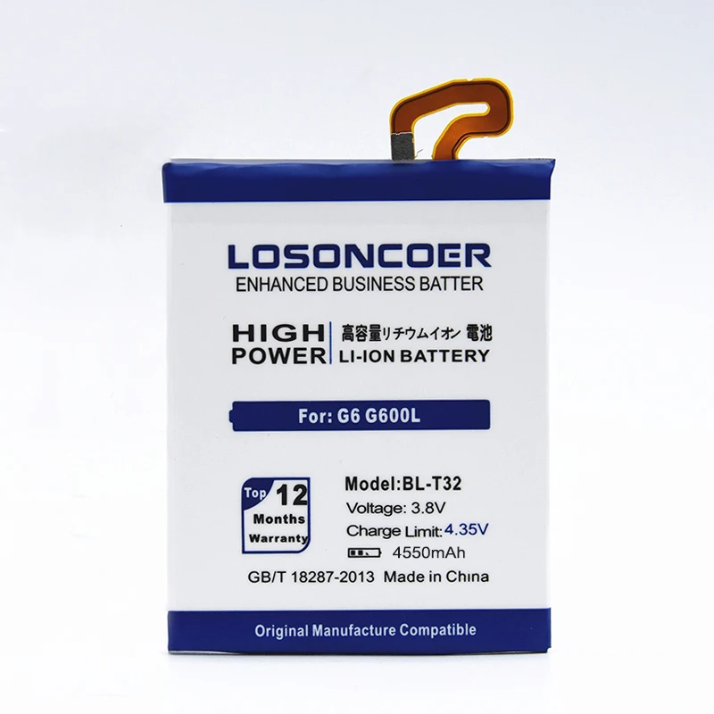 LOSONCOER 4550 мА/ч, BL-T32 высокое качество Батарея для LG G6 G600L G600S H870 H871 H872 H873 LS993 US997 VS988