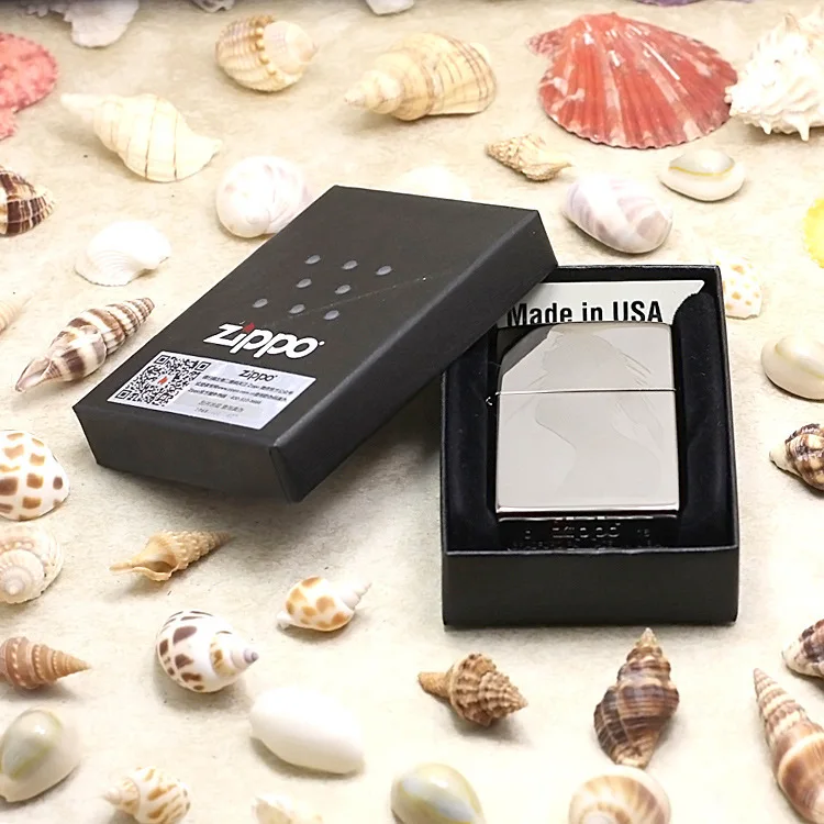 

Genuine Zippo oil lighter copper Black mirror beauty cigarette Kerosene lighters Gifts With anti-counterfeiting code