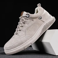 genuine leahter shoes men sneakers new style mens shoes trend versatile casual shoes british style outdoor trendy s canvas shoe