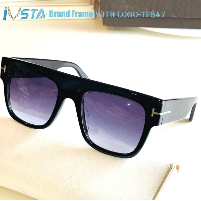 

IVSTA Tom with Original Logo TF847 Steampunk Sunglasses Men Oversized Fashion Big Acetate Glasses Square Luxury Brand Designer